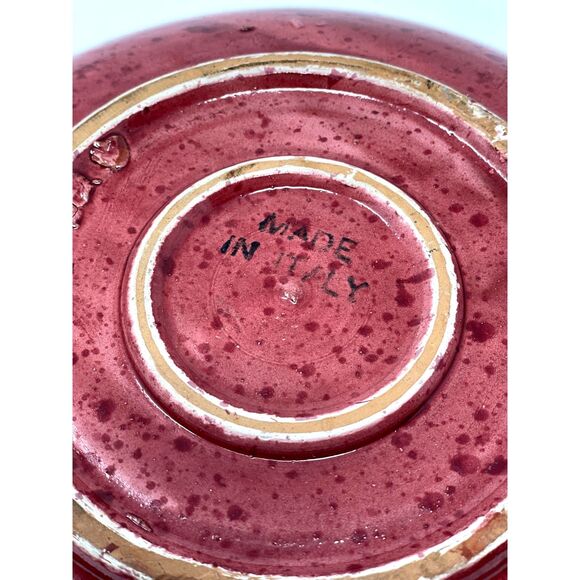 Vintage Large Pink and Gold Italian Ashtray - Picture 4 of 7